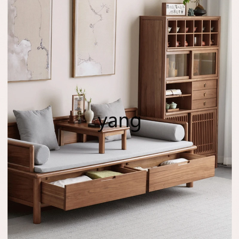 

LMM Small Apartment Storage Lohan Bed Space-Saving Solid Wood