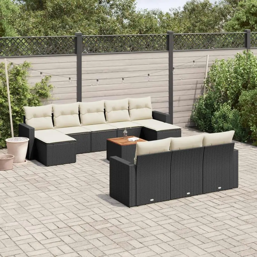 

Cozy Outdoor Black and Cream Garden Sofa Set Comfortable Modern Patio Furniture for Relaxation