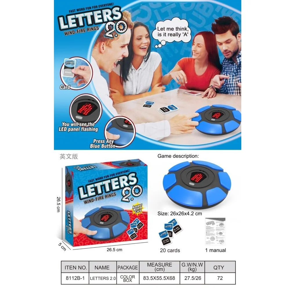 New Basta Spanish Tapple Word Game - English Tapple Games Version Quick Thinking Letter Pressing Board Game-Christmas Halloween