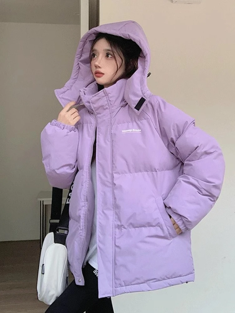 

Корейская свободная утепленная куртка-пуховик с капюшоном для женщин, новая модная модель весна-осень-зима, трендовая хлопковая стеганая куртка