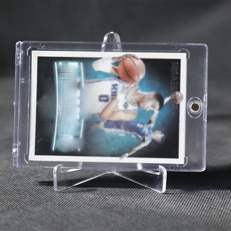 Hot Kf-Cards Sleeves Top Loaders 30 Hard Plastic Card Protector Clear Card Brick + 6 Display Stand