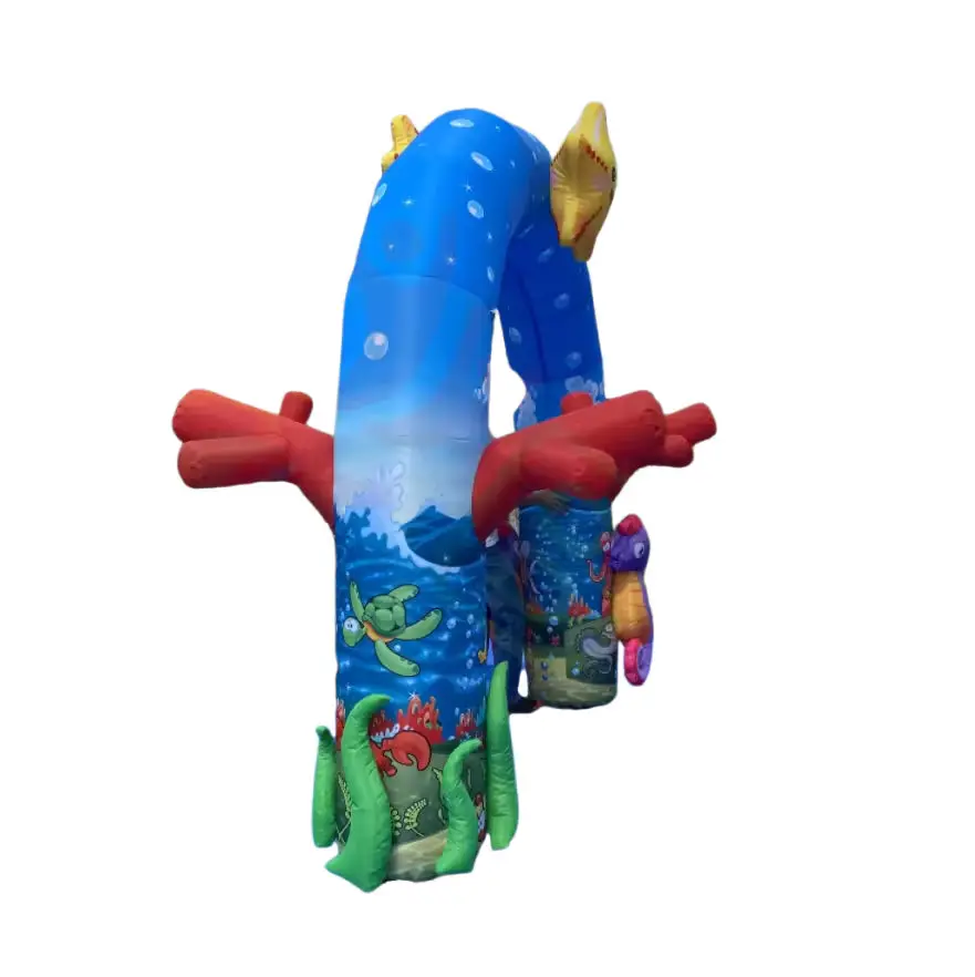 3x3m decoração de aquário inflável golfinho arco inflável oceano animal arco explodir entrada