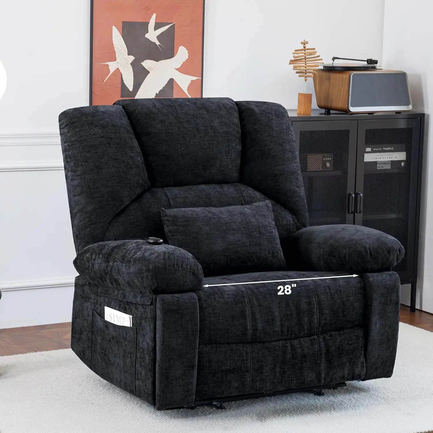 Oversized Power Recliner Chair 350lb with Hidable Cup Holders, Extra Wide Large Big Electric Recliner Chair with, Customized