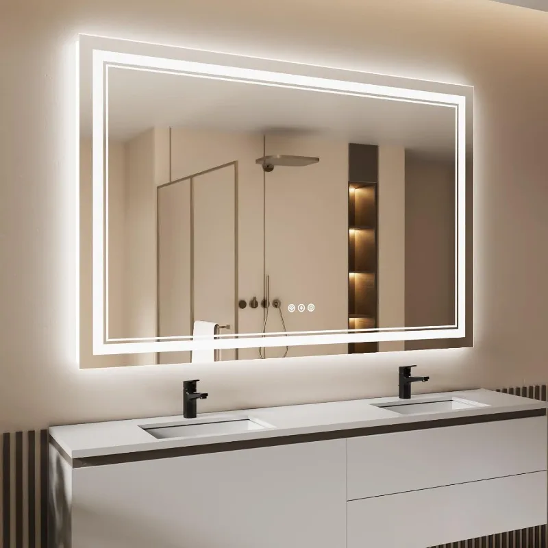 

Bathroom mirror with light, backlight and frontlight bathroom mirror, suitable for wall, anti-fog