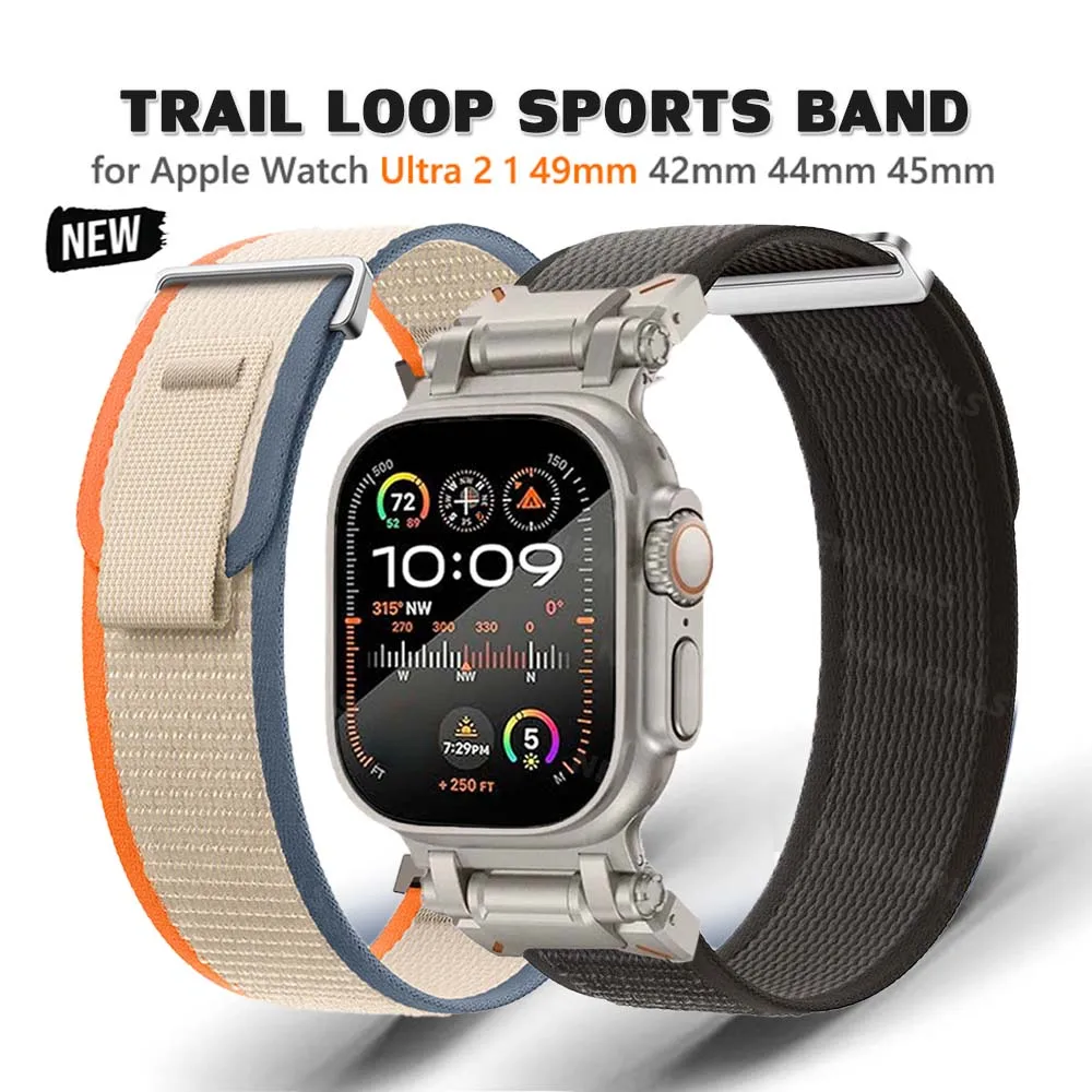 Trail Nylon Loop Band For Apple Watch Ultra 2 49mm Sports Strap For iWatch Series 9 8 7 45mm 6 5 4 SE 44mm 42mm Bracelet Correa