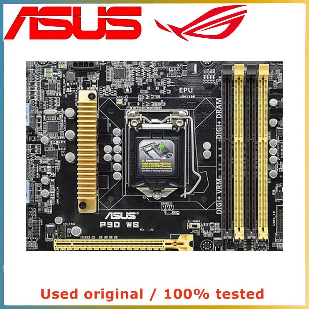 Placa-mãe para ASUS, Desktop Mainboard, SATA III, PCI-E 3.0, X16, LGA 1150, DDR3, 32G, Z97, P9D, WS