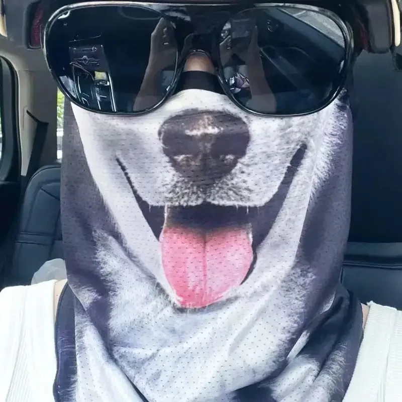 Masque de Protection solaire pour cyclisme, chat Orange, voile amusant d'été, serviette pour le visage d'animal, oreille de chat suspendue, masque de Protection intégré, Protection du cou