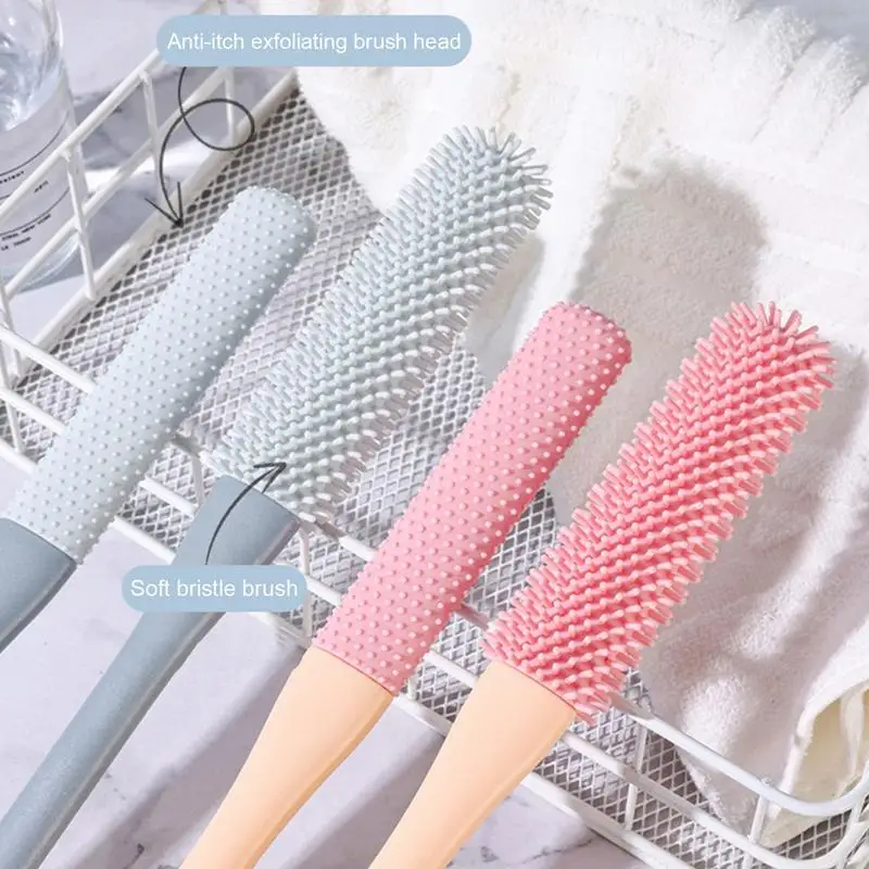 

Between Toe Brush 2-Piece Toe Cleaning Brush Foot Scrubber Long Handle Shower Foot Brush Toe Lotion Applicator For Foot Seniors