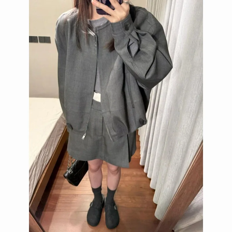 Suit Women's 2026 Early Autumn Korean Version Casual College Jacket Jacket Short Skirt Two-piece Set