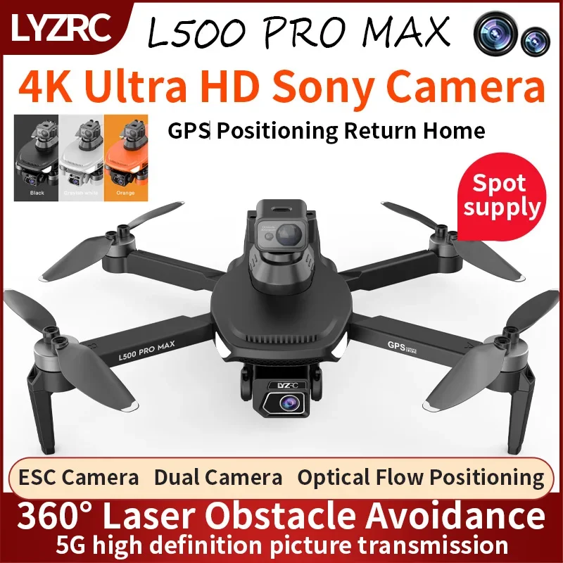 

L500 PRO MAX GPS 4K PTZ Drone Professional HD Dual Camera 360° Obstacle Avoidance Brushless Motor 5G WIFI RC Quadcopter Toys