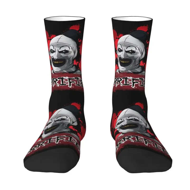 

Terrifiers Movie Art Horror Slasher Halloween Dress Socks Men's Women's Warm Funny Novelty Crew Socks