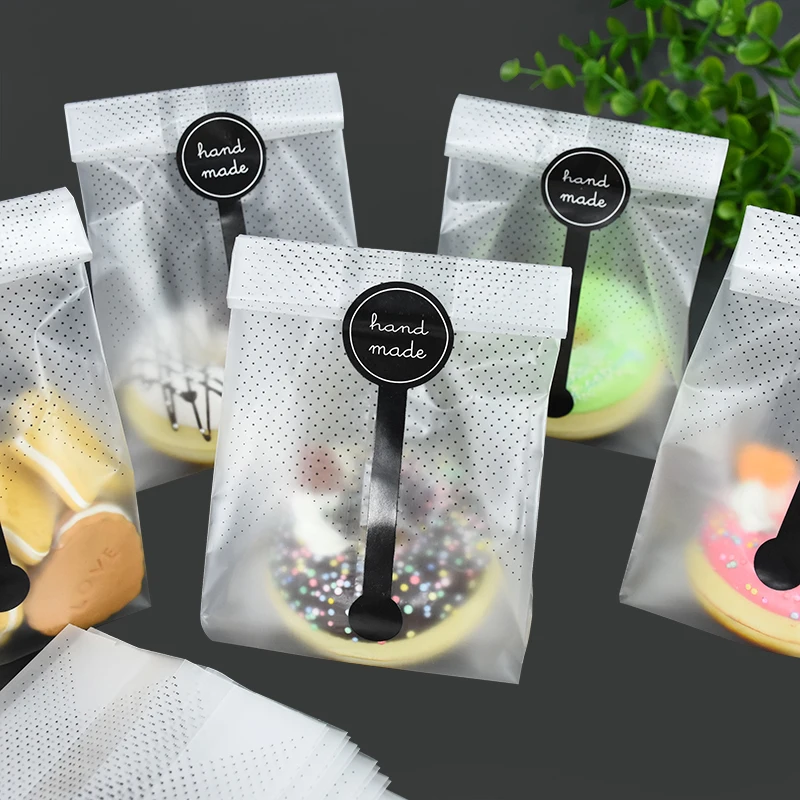 50/100Pcs Adhesive Long Style Hand Black Pudding Sticker Handmade Cake Packaging Sealing Label Kraft Baking DIY Gift Stickers view 5