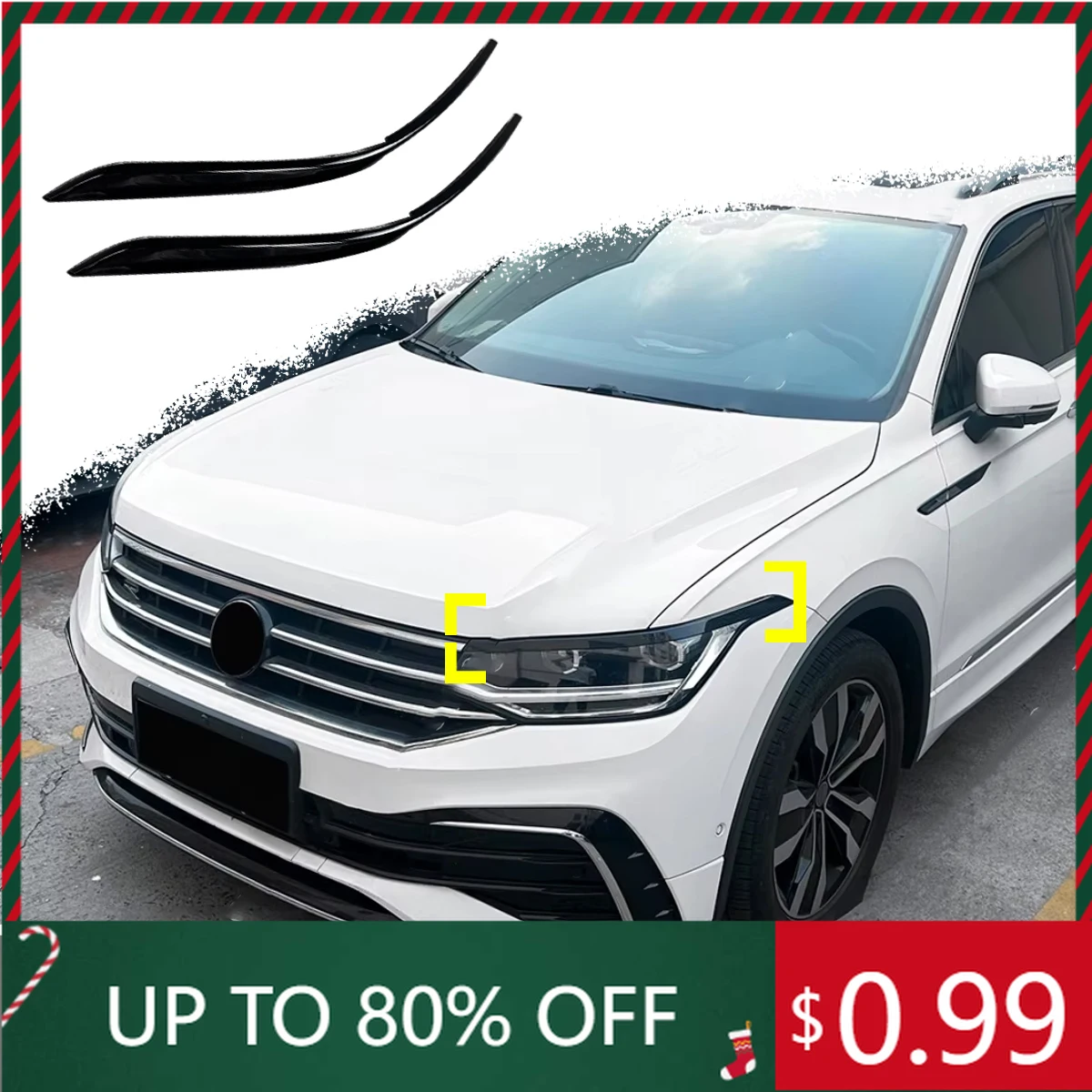 

For VW Tiguan MK2 TDI TSI R R-LINE Allspace 2020 2021 2022 2023 Car Headlight Protective Cover Body Front Tor Interior Stickers