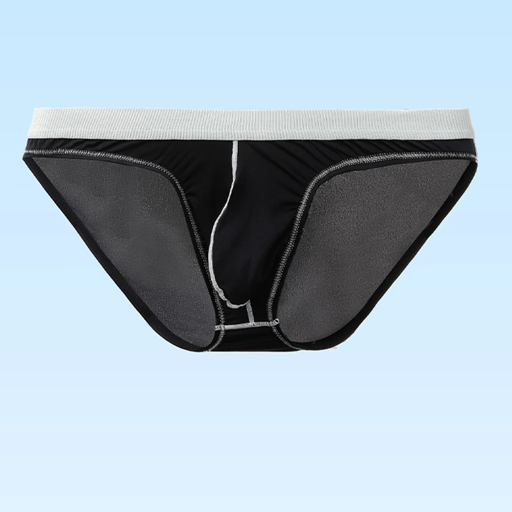 

Mens Seamless Panties Sexy Low Waist Lingerie Breathable Underpants Gay Sissy Pouch Underwear Ice Silk Comfort Briefs Knickers