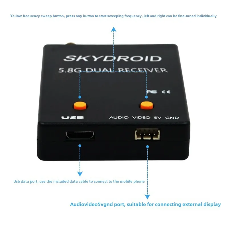 

Skydroid UVC приемник 5,8G мобильный карман для передачи изображения FPV аэрофотосъемка очки для передачи на большие расстояния видеозахват
