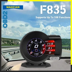 Profession Magician OBD2 F835 Head Up Display Car Digital Boost Gauge Voltage Speed Meter Water Temp Alarm Oil Auto F 835 OBD 2