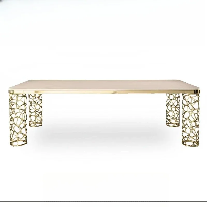 Luxury metal, multi-person, Italian villa, high-end dining table in a family restaurant
