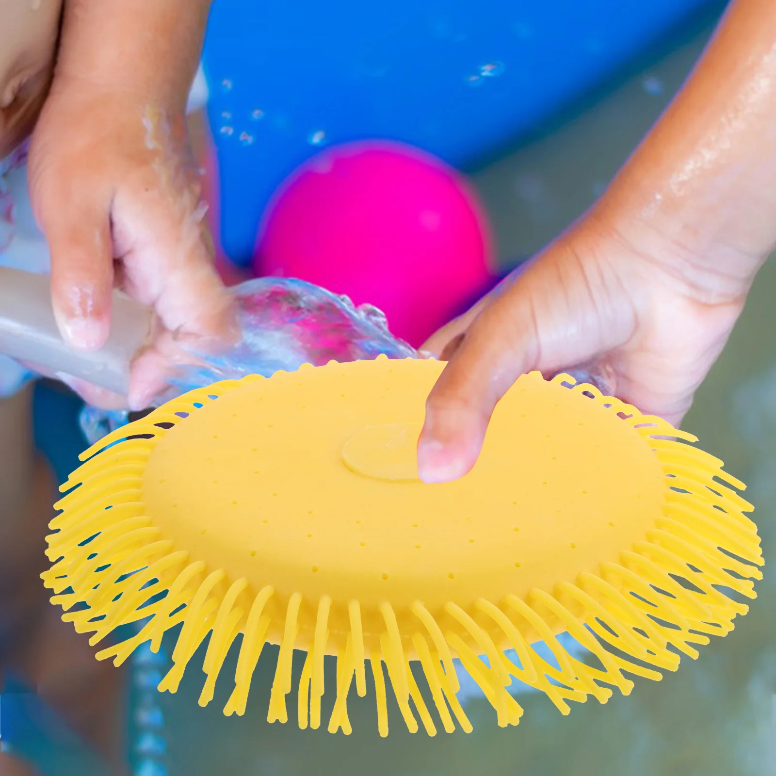 2 個の吸水性ウォーターフライングディスクイエロースプラッシュ屋外プールビーチ遊び場ゲーム軽量裏庭公園スイミングプール用