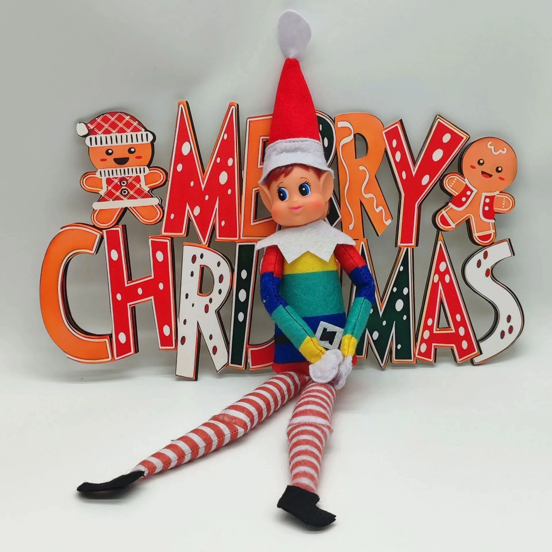 

40cm Christmas Elf Doll Kids Toy Red Black Colorful Doll Bedroom Living Room Table Ornaments Home Decoration Christmas Pendant