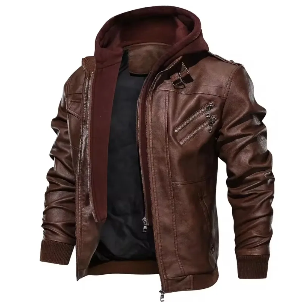 Brand Clothing EU Size SA722 KB New Men's Leather Jackets Autumn Casual Motorcycle PU Jacket Biker Leather Coats