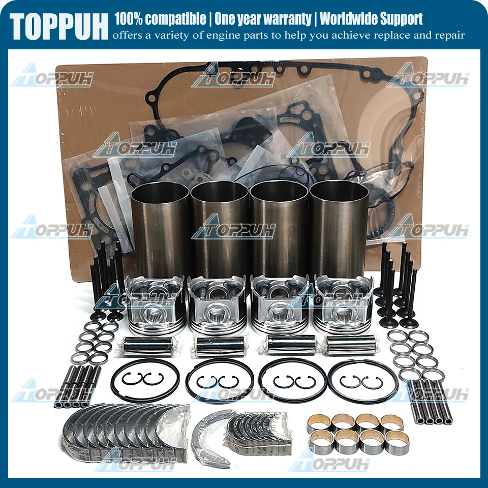 

For Kubota V3307 Engine Rebuild Kit Piston 1J751-2111 Ring Liner Main&Con Rod Bearing Head Gasket Kit Valve Set STD Size