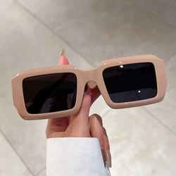 KAMMPT Retro Small Rectangle Punk Sunglasses for Women Fashion Vintage Men Traveling Ins Brand Design Trends Shades Eyewear