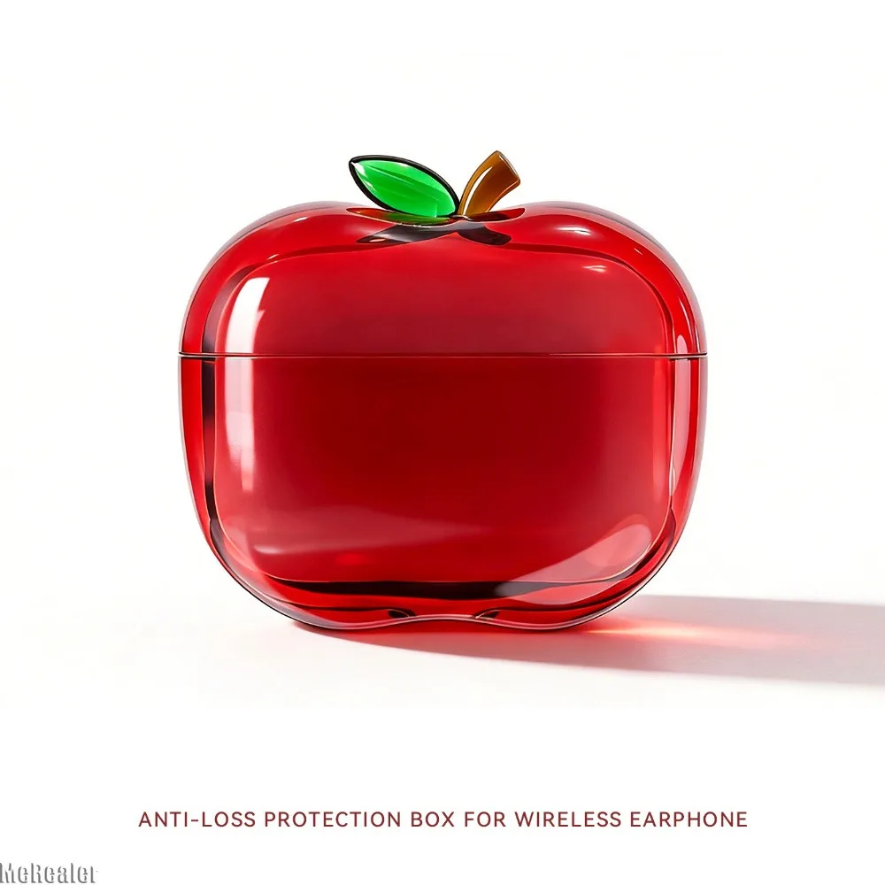 Neue Durchsichtige Apfelförmige Kopfhörer-Hülle aus TPU in Gold, Silber, Rot, Grün für Airpods Pro 1/2/3 4
