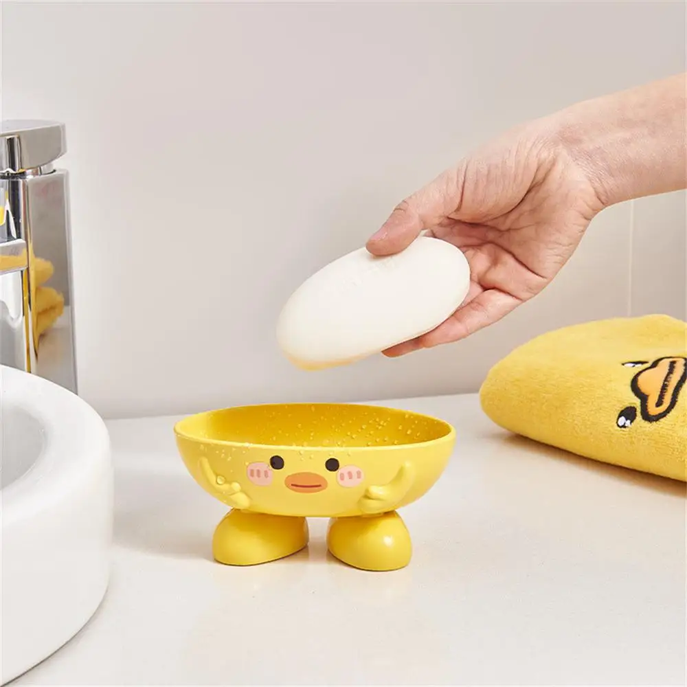 Little Yellow Duck Soap Box Cartoon Soap Case Container Thickened 12.7 × 5.9 × 3.7cm Bathroom Products Soap Rack Travel Soap Box