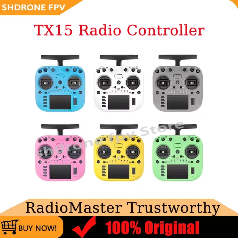 

Hot Sale Radiomaster TX15 Radio Controller 16ch 3.5inch IPS Touchscreen V5.0 Hall Gimbals ExpressLRS Built-in Gyro Microphone
