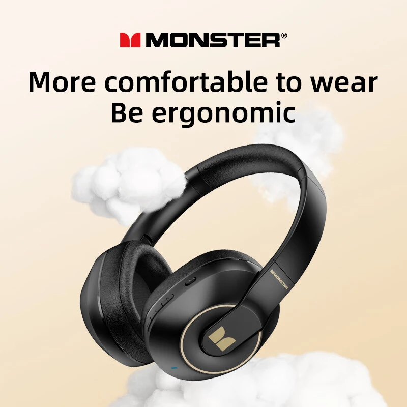 Monster XKH01 Wireless Bluetooth 5.3 Headphones Hifi Music Earphones Noise Reduction Hd Low Latency Gaming Sports With Mic  2023