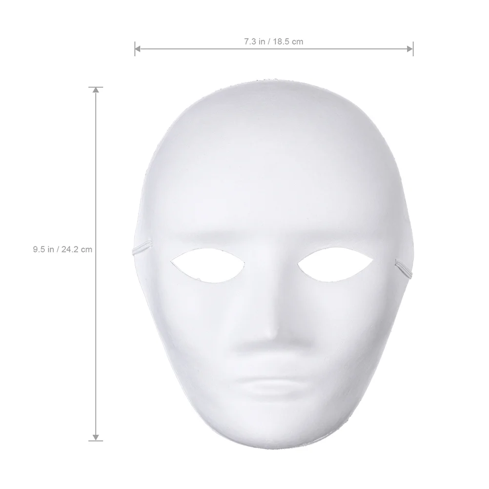 4pcs Paper Pulp Mask Simple DIY White Painting Mask for Dance Ball Festival Party Performance Club 2pcs Wome Face 2pcs Men Face