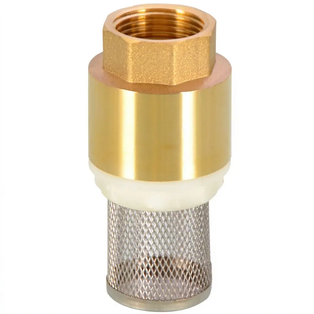 Brass Foot Valve Non Return Check Valve With Strainer Filter For Water Pump Fluid Transfer Plumbing Hardware Tool