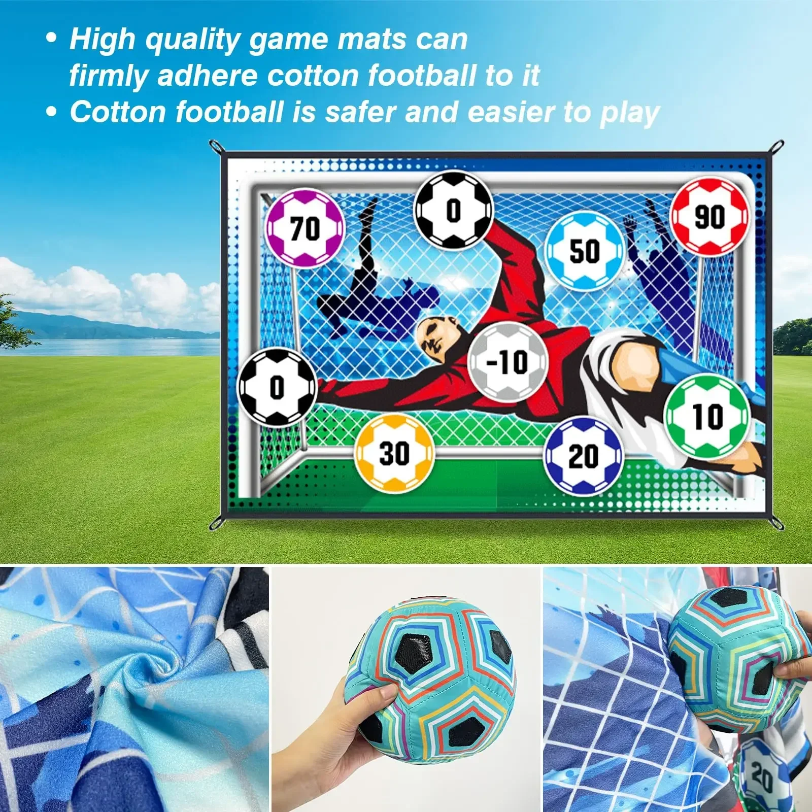 Porta da calcio pieghevole Porta da calcio in nylon Bersaglio da calcio per allenamento indoor da parete per ragazzi Set da calcio competitivo multigiocatore
