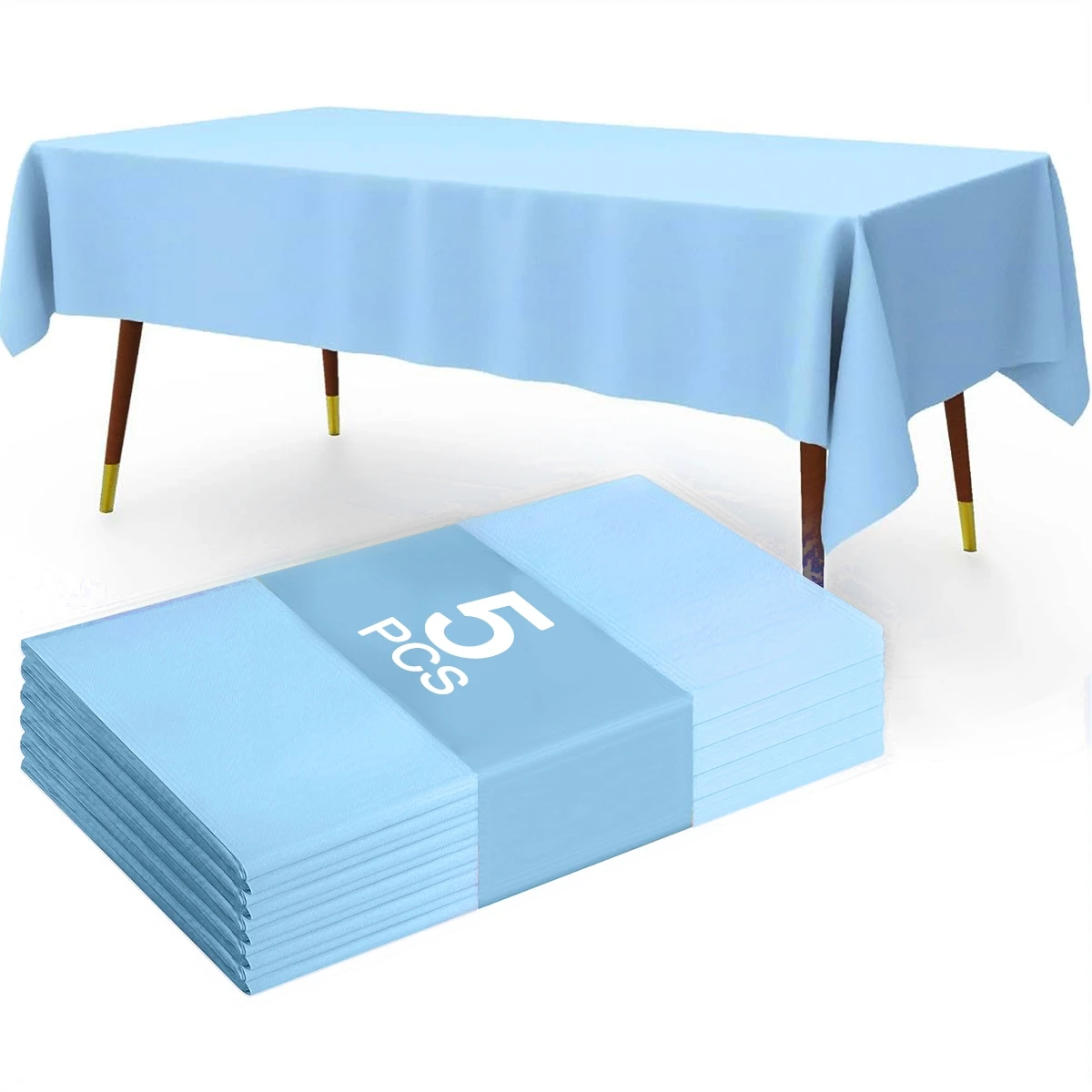 Mantel azul Pastel de 183x137cm, cubierta de mesa de plástico desechable para decoración de boda, suministros para fiesta de cumpleaños, decoración de mesa