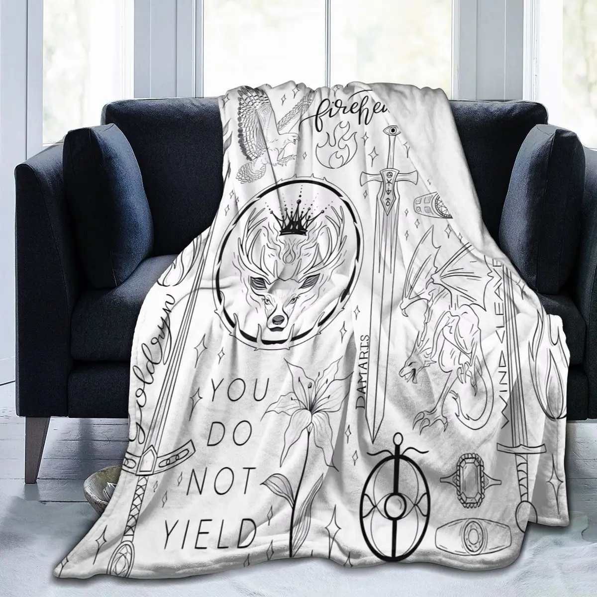 Throne Of Glass Object Flat Lay An Ultra-Soft Micro Fleece Blanket