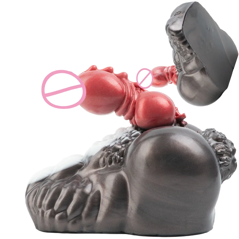 GEEBA Realistic Black Red Monster Male Stroker Cup 현실적인  Textured Demon Scale Vagina Pocket Pussy Adult Onahole Sex Toy for Men view 2
