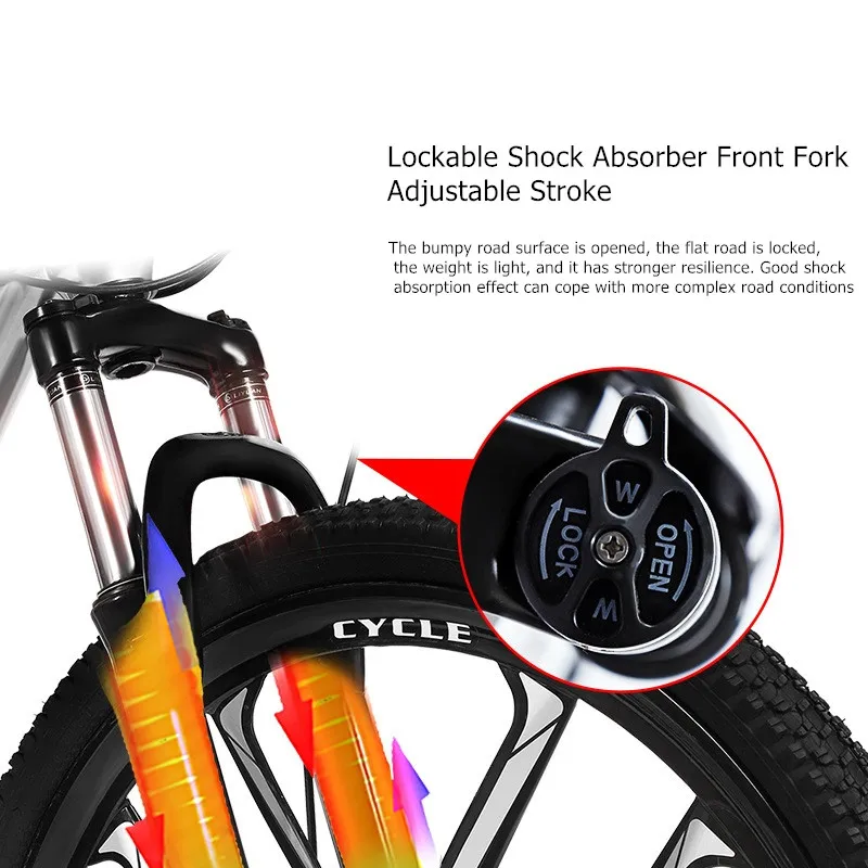 Mountain Bike Outdoor Adult Off-road Variable Speed Bicycle 24/26 Inch Front And Rear Mechanical Disc Brakes Student Bik