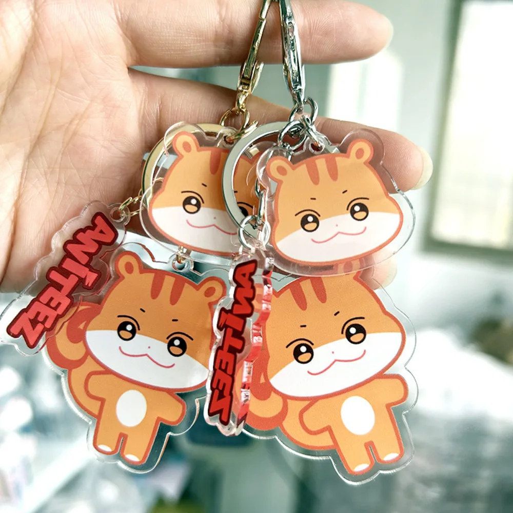 3-Pieces Kpop ATEEZ Aniteez Characters Catoon Cute Keychain Charm Keyring Hongjoong Seonghwa Yunho Yeosang San Bag Accessories