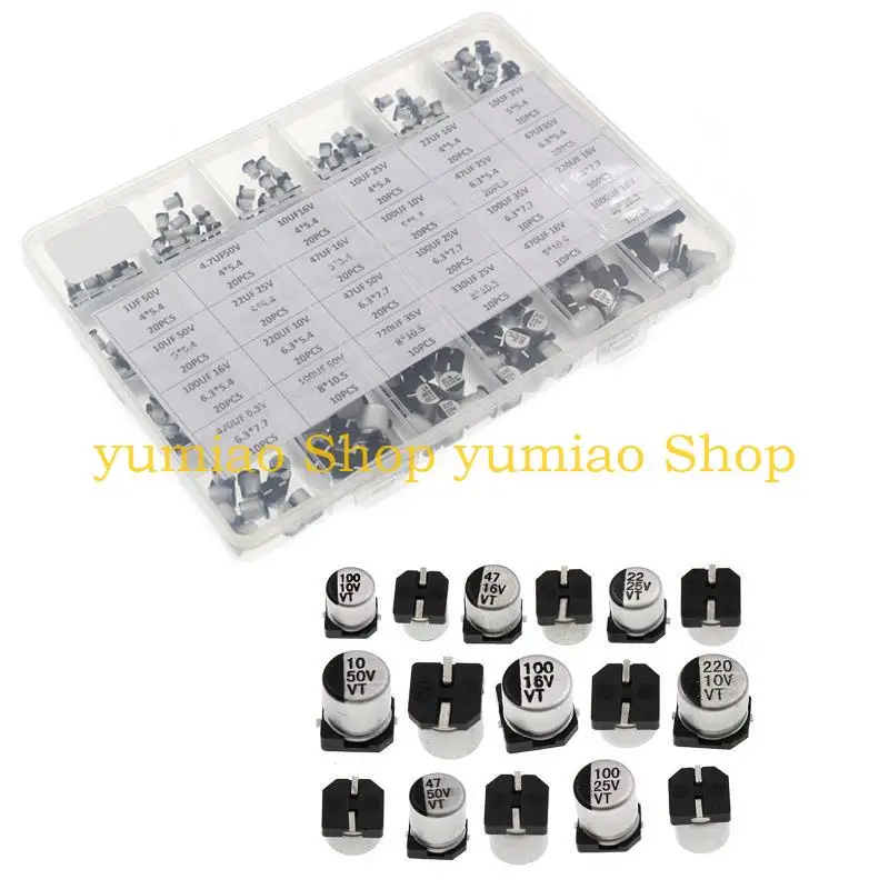 587B 1UF ~ 1000UF Capacitor eletrolítico alumínio para trabalho DIY, reparos trabalhos