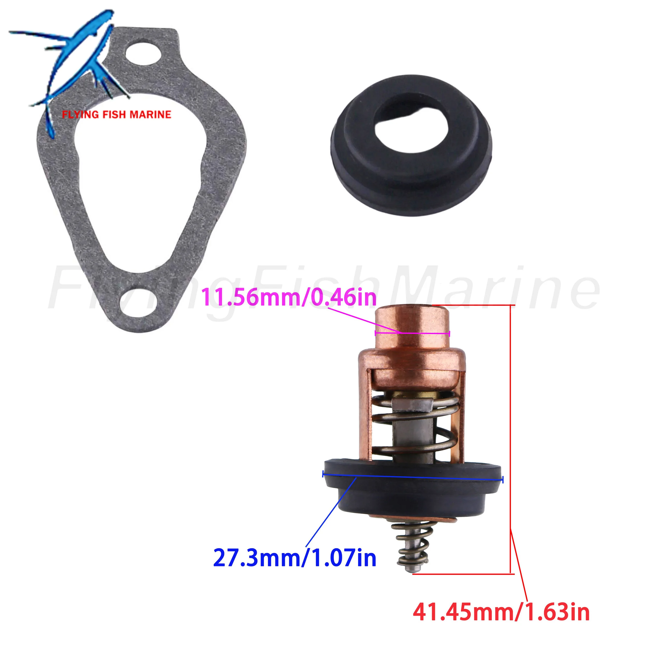 Outboard Motor 804540 8M0228409 18-3638 Thermostat for Mercury Marine Outboard 2 2.5 3.5 4 5 6 25 30 HP, 3H6010300M for Nissan T view 4