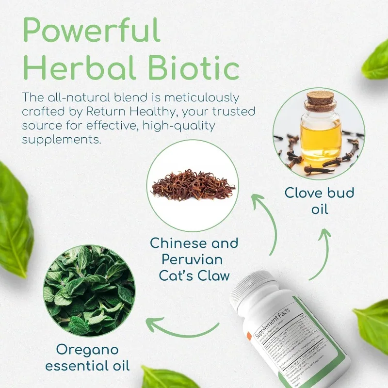 مخلب القطط العشبي مع البروبيوتيك - مكمل دعم المناعة، صحة الجهاز الهضمي، 60 كبسولة نباتية نقية