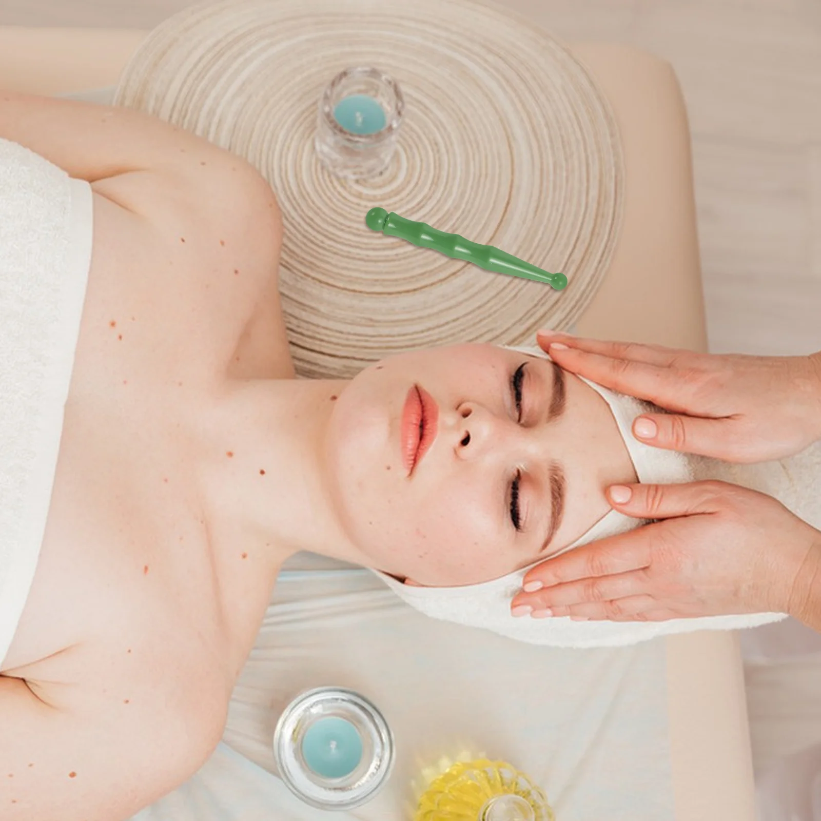 

Бамбуковый массажный инструмент для суставов, зеленая смола, ручка для точечного массажа глаз и ног, портативный расслабляющий массажер, палочка для снятия усталости, терапия