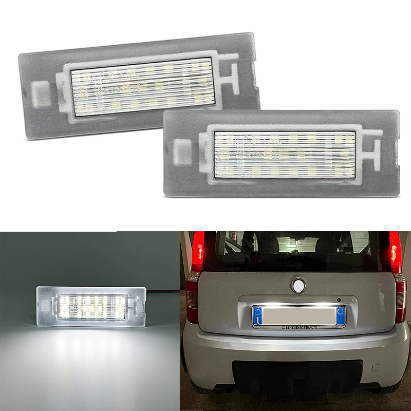 White LED Number License Plate Light For Fiat Panda Mk3 Mk4 Type 169/312/319 Replace OEM 71734797