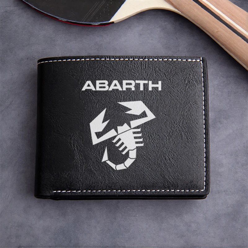 ABARTH SCORPION LOGO PU LEATHER WALLET MEN'S COMPACT DURABLE LIGHTWEIGHT BUSINESS STYLE HIGH END DESIGN