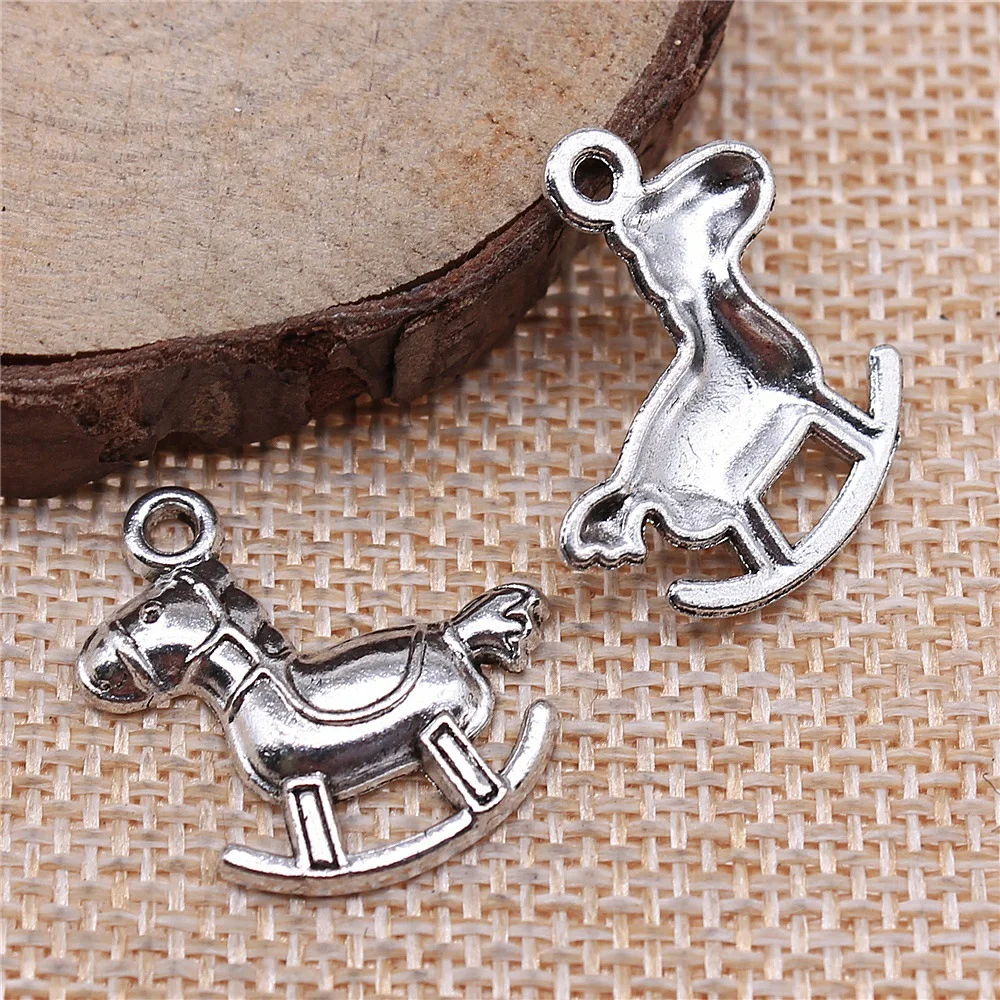 20pcs 23x21mm(0.91x0.83inch) Antique Silver Color Horse Charms Vintage DIY Jewelry Findings