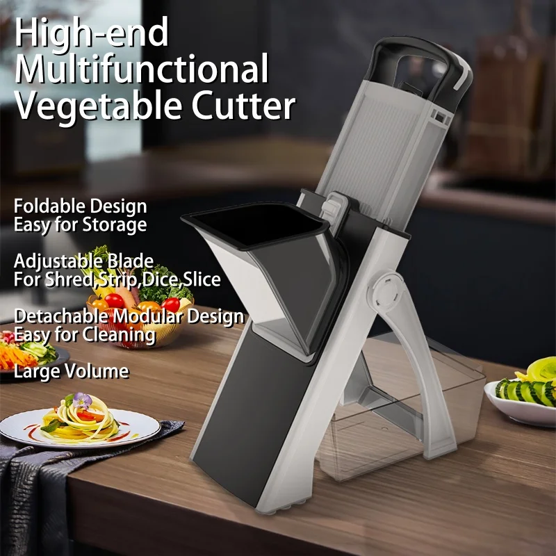 

Adjustable Vegetable Slicer Stainless Steel Vegetable Slicer Chopper Cutter for Potato Tomato Onion Carrot Slicer Dicer Cut
