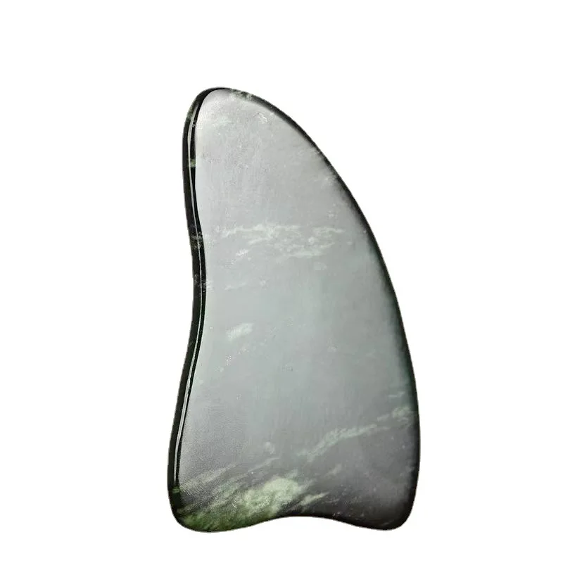 Natural Tibetan Jade King Stone Scraping Board Live Handle Piece Universal Gua Sha To Dredge Meridians