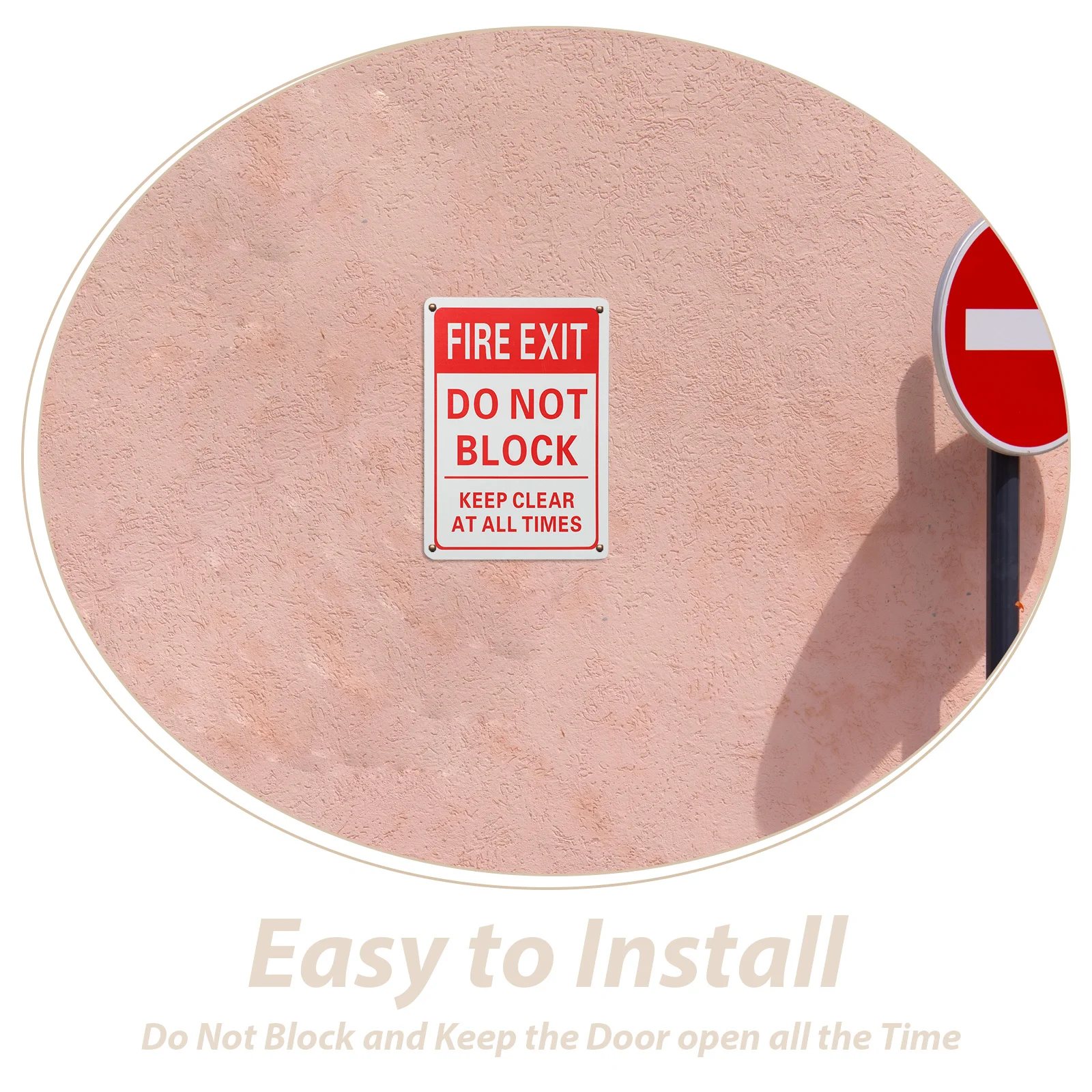 علامة أمان لخروج الحريق علامة تحذير الطوارئ المعدنية لا تحجب ملصق خروج الحريق في حالات الطوارئ للمنطقة العامة التجارية #1