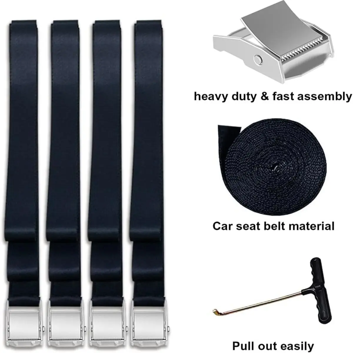 Trampoline Stakes Heavy Duty Trampoline Parts Corkscrew Shape Steel Stakes Anchor Kit with T Hook for Trampolines