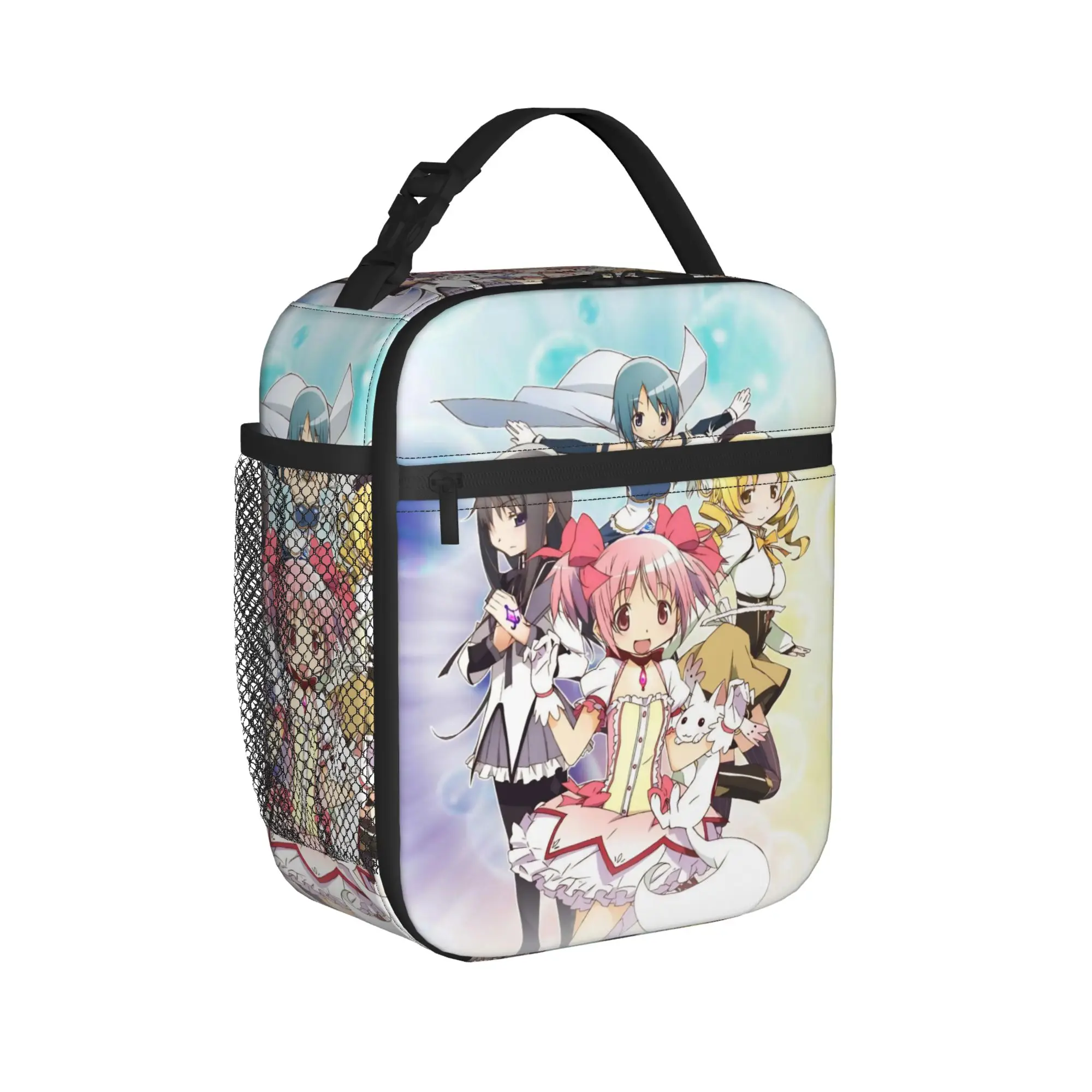 Anime Comic Puella Magi Madoka Magica Insulated Lunch Bags Large  Reusable Cooler Bag Lunch Box Tote School  Travel Girl Boy